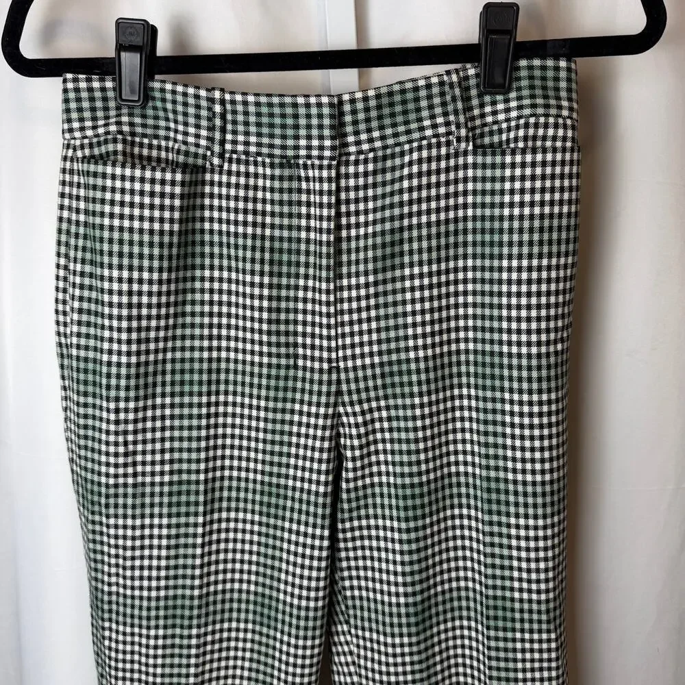 M.M.LaFleur Smith Straight Trouser Check Plaid Sharkskin Wool Pants 2 Preppy - Picture 6 of 9